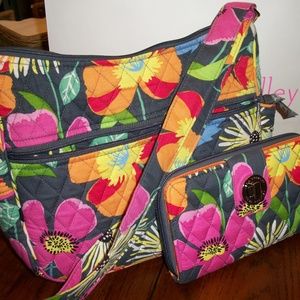 VERA BRADLEY JAZZY BLOOMS CROSSBODY AND WALLET